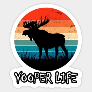 Yooper Life Moose Sunset Sticker